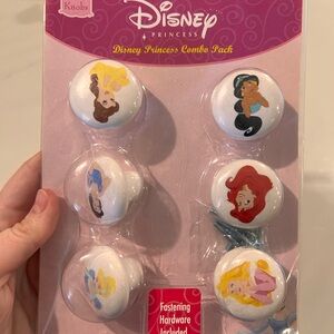 Disney Princess Character Knob Set - Pink and White